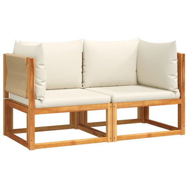 vidaXL Coin de canapé de jardin avec coussins 2 pcs Bois d'acacia et corde