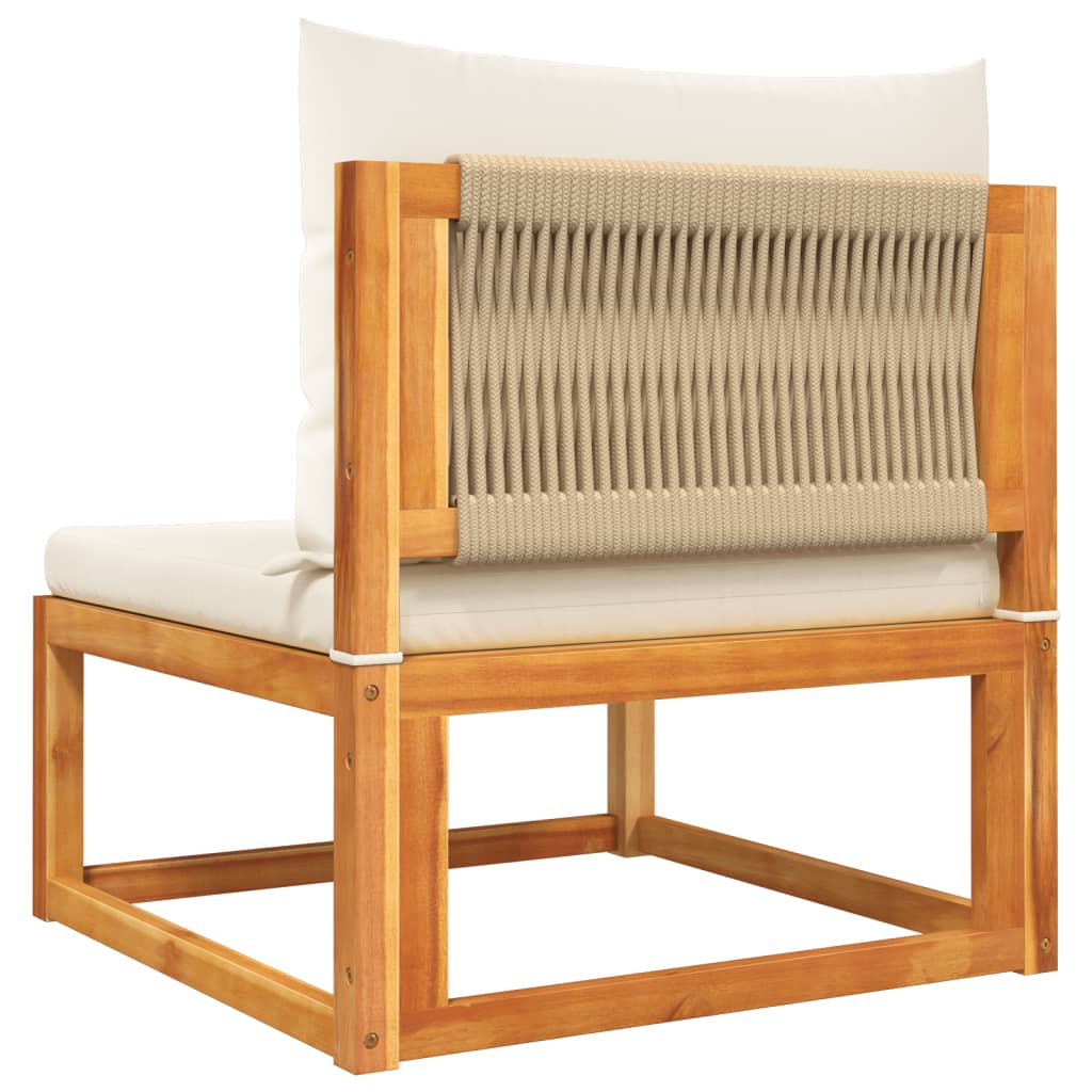 vidaXL Salon de jardin 8 pcs avec coussins Bois d'acacia et corde