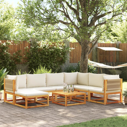 vidaXL Salon de jardin 8 pcs avec coussins Bois d'acacia et corde