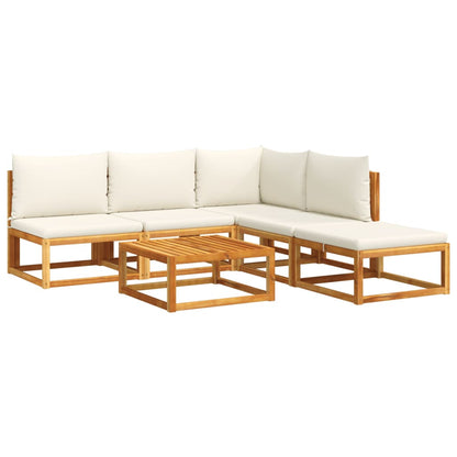 vidaXL Ensemble de canapé de jardin 6 pcs avec coussins bois d'acacia et corde