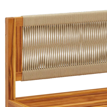 vidaXL Salon de jardin 4 pcs avec coussins Bois d'acacia et corde