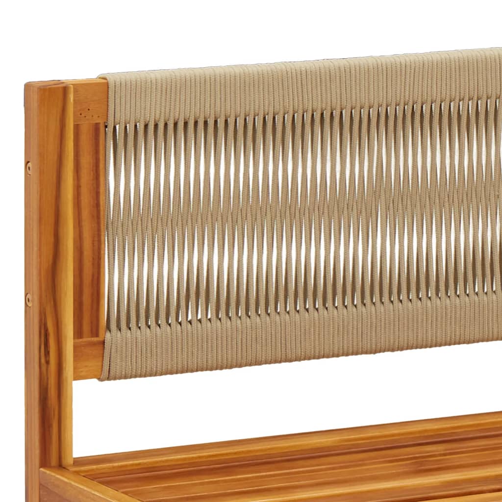 3-tlg. Gartensofa-Set mit Kissen Holz Akazie & Seil