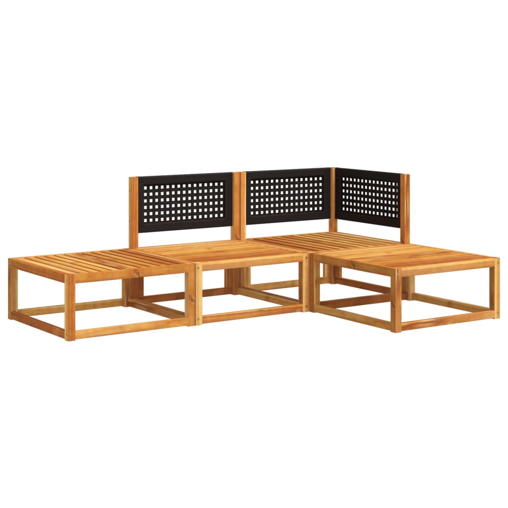 vidaXL 4-tlg. Gartensofa-Set mit Kissen Holz Akazie & Rattan