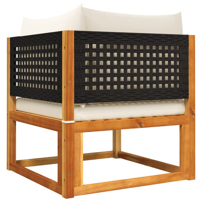 6-tlg. Gartensofa-Set mit Kissen Holz Akazie & Rattan