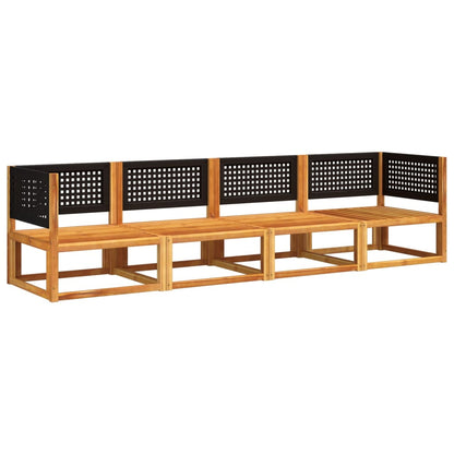 vidaXL 4-tlg. Gartensofa-Set mit Kissen Holz Akazie & Rattan