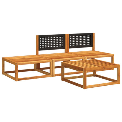 vidaXL 4-tlg. Gartensofa-Set mit Kissen Holz Akazie & Rattan