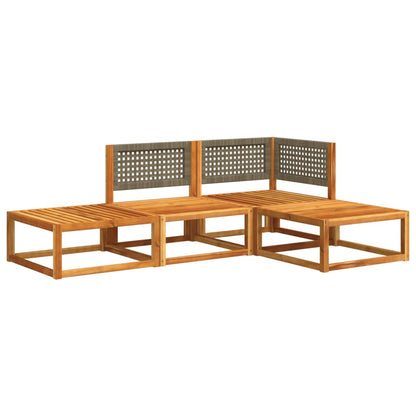 vidaXL 4-tlg. Gartensofa-Set mit Kissen Holz Akazie & Rattan