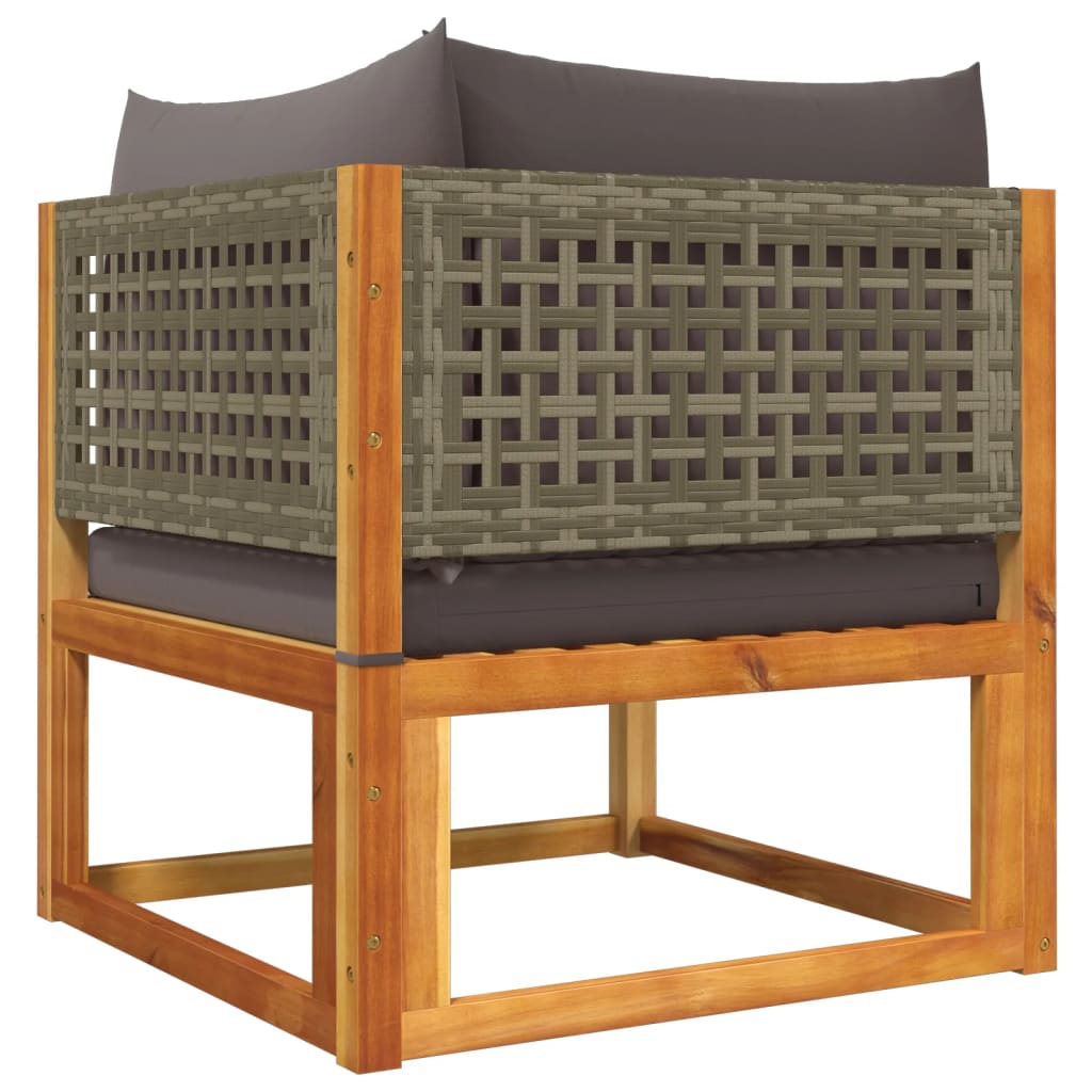 vidaXL 4-tlg. Gartensofa-Set mit Kissen Holz Akazie & Rattan