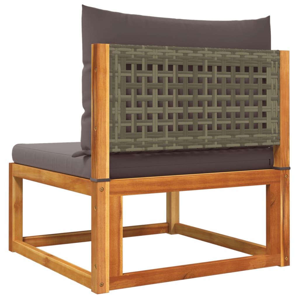 vidaXL 4-tlg. Gartensofa-Set mit Kissen Holz Akazie & Rattan