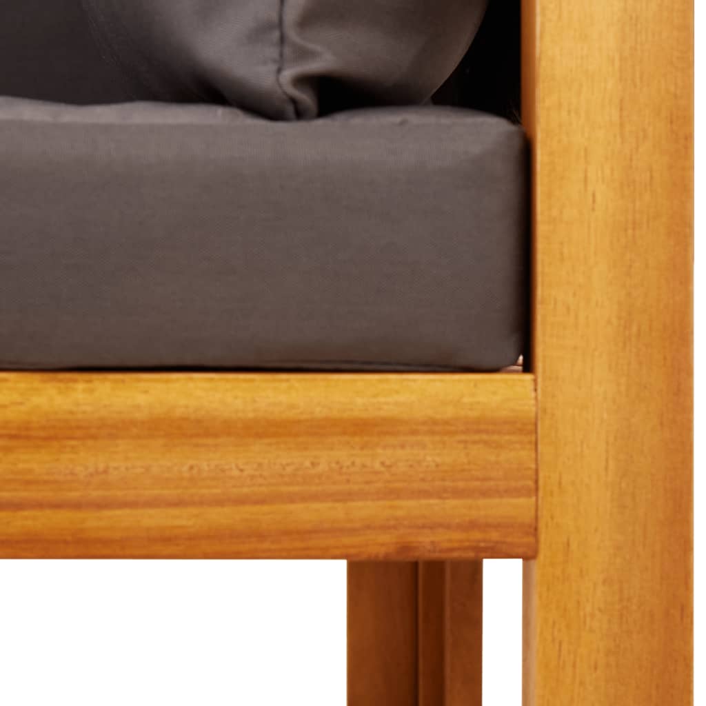 vidaXL 4-tlg. Gartensofa-Set mit Kissen Holz Akazie & Rattan