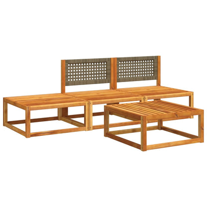 vidaXL 4-tlg. Gartensofa-Set mit Kissen Holz Akazie & Rattan