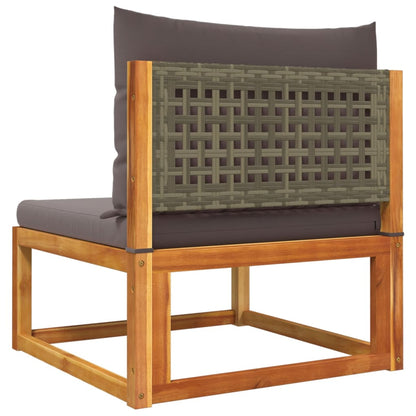 vidaXL 4-tlg. Gartensofa-Set mit Kissen Holz Akazie & Rattan