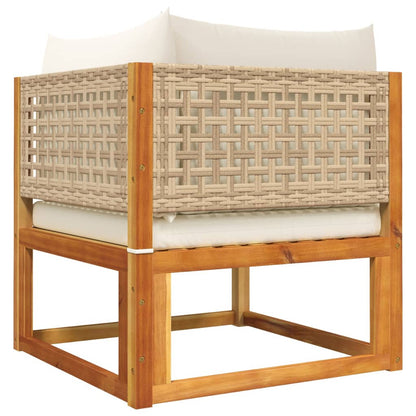 vidaXL 4-tlg. Gartensofa-Set mit Kissen Holz Akazie & Rattan