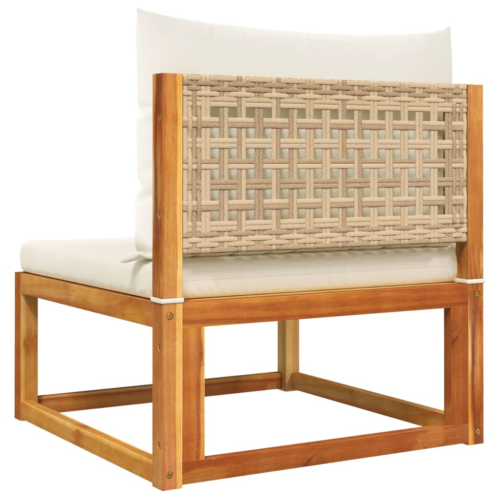 vidaXL 4-tlg. Gartensofa-Set mit Kissen Holz Akazie & Rattan
