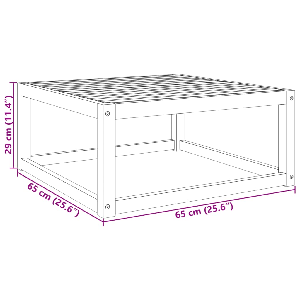 vidaXL Table de jardin 65x65x29 cm Bois d'acacia massif