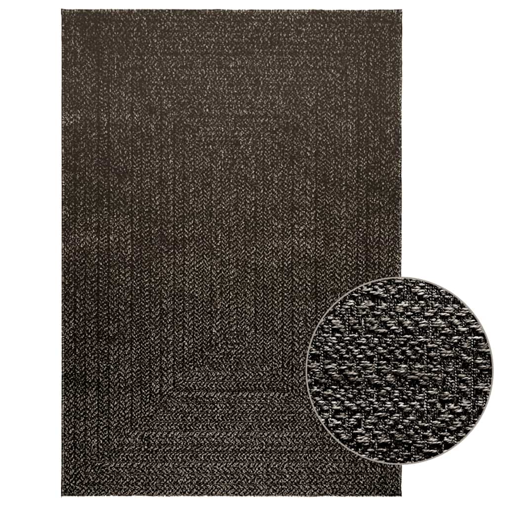 vidaXL Teppich ZIZUR Anthrazit 120x170cm Jute-Optik Indoor und Outdoor
