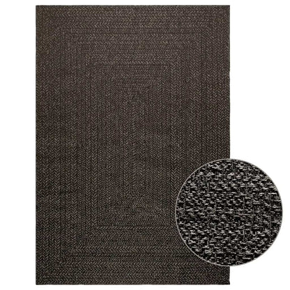 vidaXL Teppich ZIZUR Anthrazit 140x200cm Jute-Optik Indoor und Outdoor