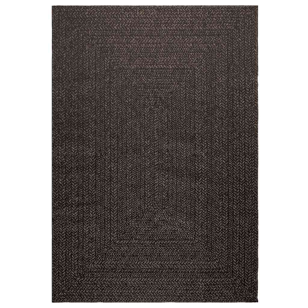 vidaXL Teppich ZIZUR Anthrazit 140x200cm Jute-Optik Indoor und Outdoor