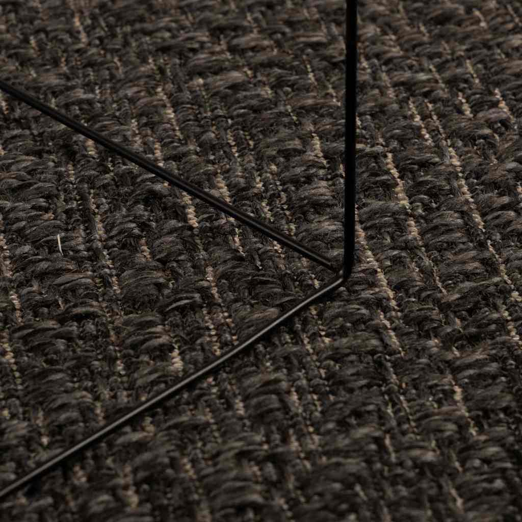 vidaXL Teppich ZIZUR Anthrazit 140x200cm Jute-Optik Indoor und Outdoor