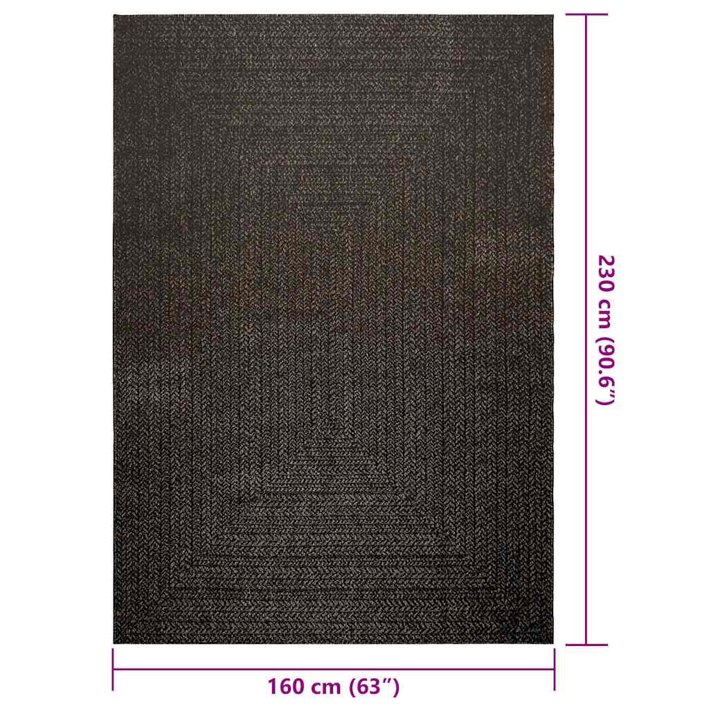 vidaXL Teppich ZIZUR Anthrazit 160x230cm Jute-Optik Indoor und Outdoor