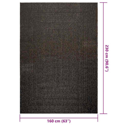 vidaXL Teppich ZIZUR Anthrazit 160x230cm Jute-Optik Indoor und Outdoor
