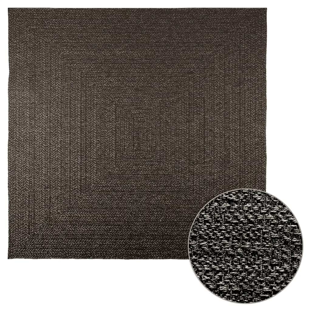 vidaXL Teppich ZIZUR Anthrazit 200x200cm Jute-Optik Indoor und Outdoor