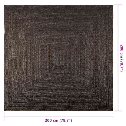 vidaXL Teppich ZIZUR Anthrazit 200x200cm Jute-Optik Indoor und Outdoor