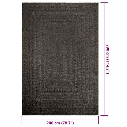 vidaXL Tapis ZIZUR Anthracite 200x290 cm Aspect Jute Intérieur et Extérieur