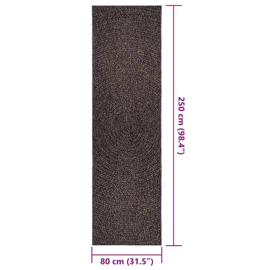 vidaXL Tapis ZIZUR anthracite 80x250 cm aspect jute Intérieur et extérieur