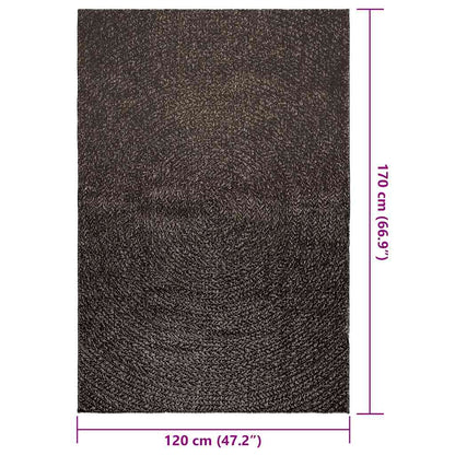 vidaXL Teppich ZIZUR Anthrazit 120x170cm Jute-Optik Indoor und Outdoor