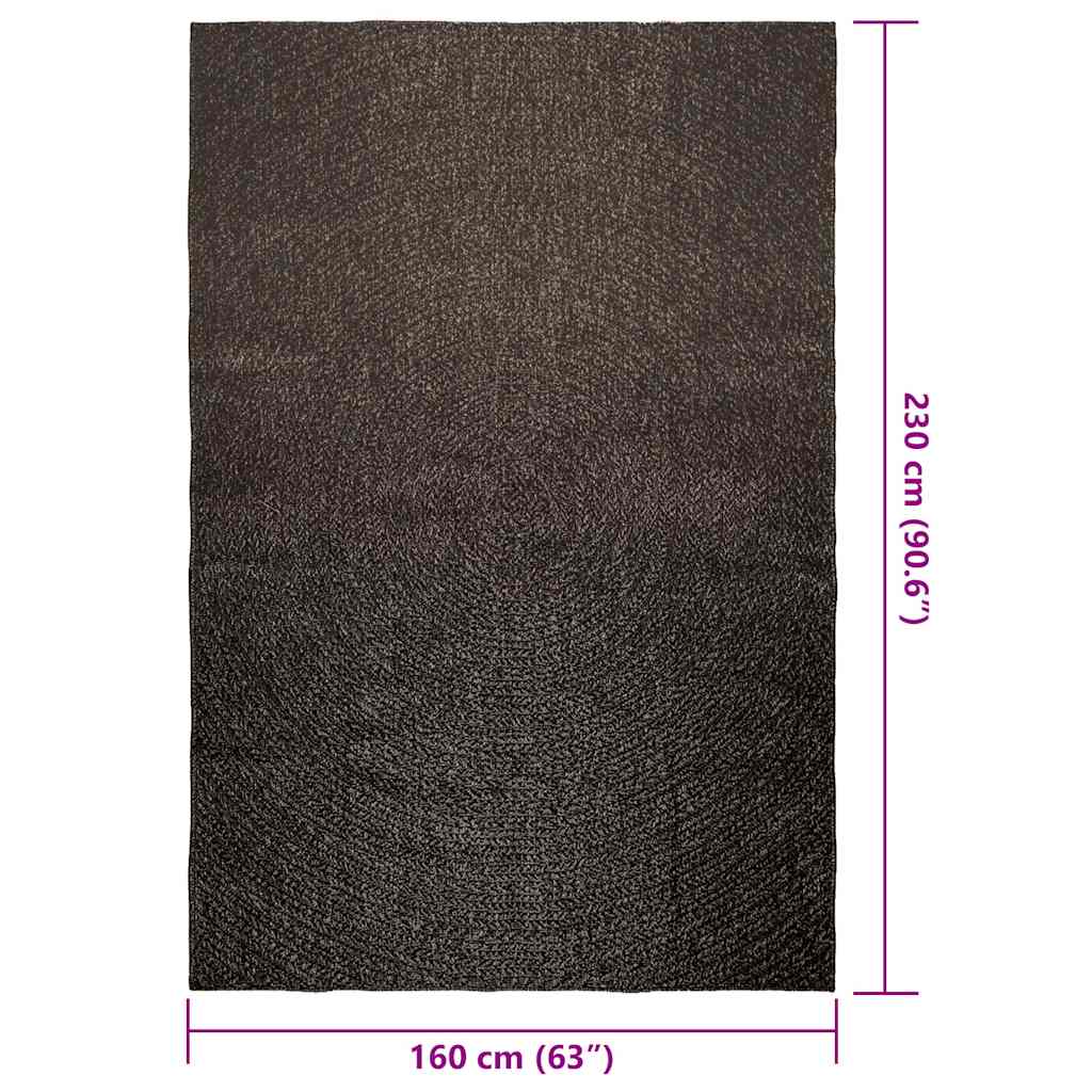 vidaXL Teppich ZIZUR Anthrazit 160x230cm Jute-Optik Indoor und Outdoor