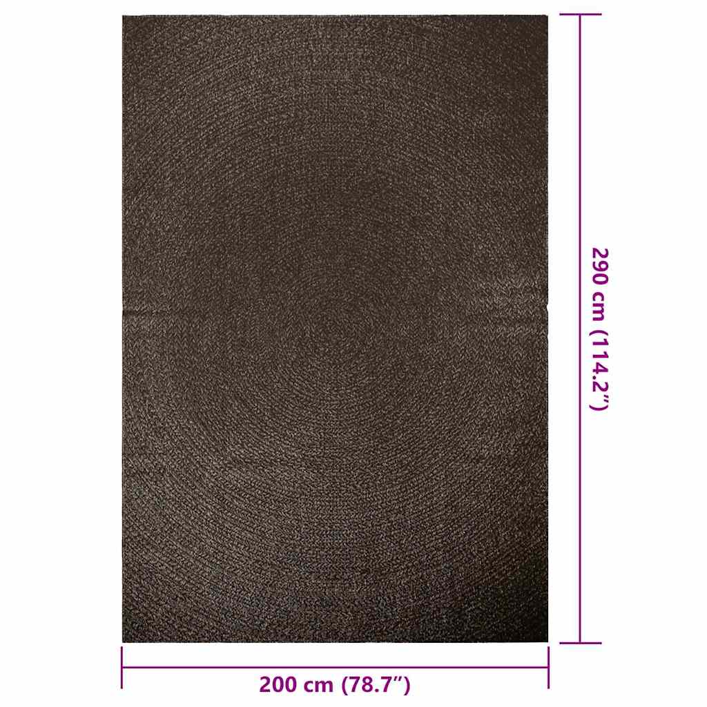 vidaXL Teppich ZIZUR Anthrazit 200x290cm Jute-Optik Indoor und Outdoor