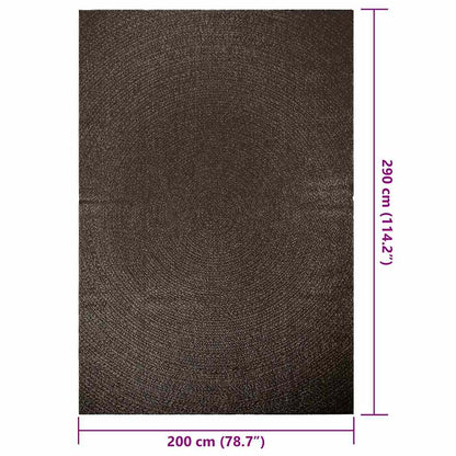 vidaXL Teppich ZIZUR Anthrazit 200x290cm Jute-Optik Indoor und Outdoor