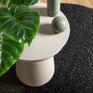 vidaXL Teppich ZIZUR Anthrazit Ø 200 cm Jute-Optik Indoor und Outdoor