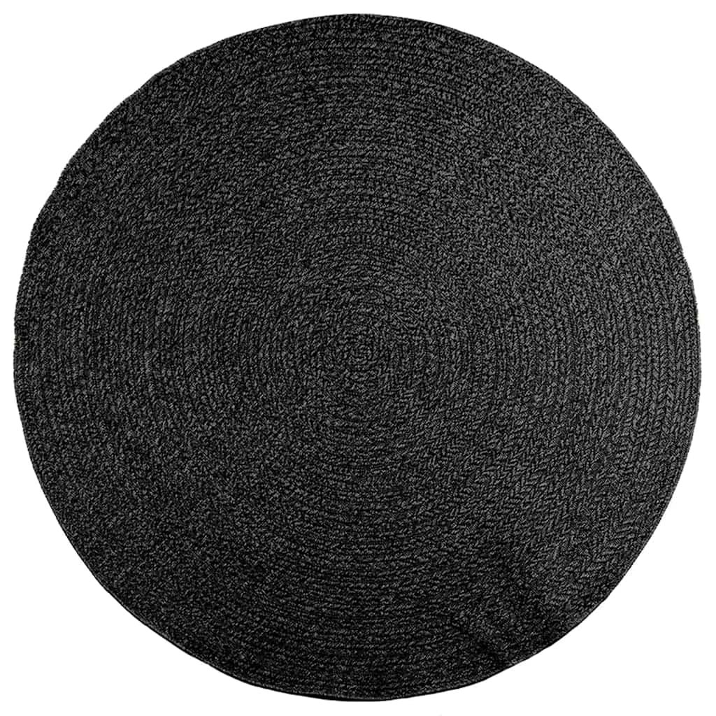 vidaXL Teppich ZIZUR Anthrazit Ø 200 cm Jute-Optik Indoor und Outdoor