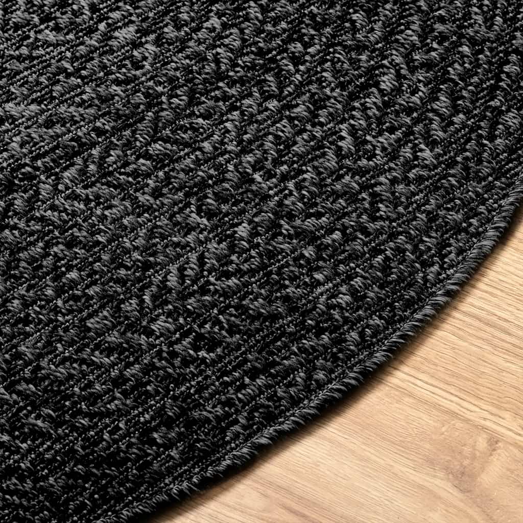 vidaXL Teppich ZIZUR Anthrazit Ø 200 cm Jute-Optik Indoor und Outdoor
