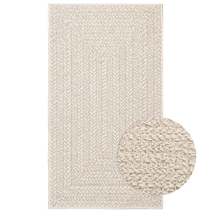 vidaXL Teppich ZIZUR Creme 60x110 cm Jute-Optik Indoor und Outdoor