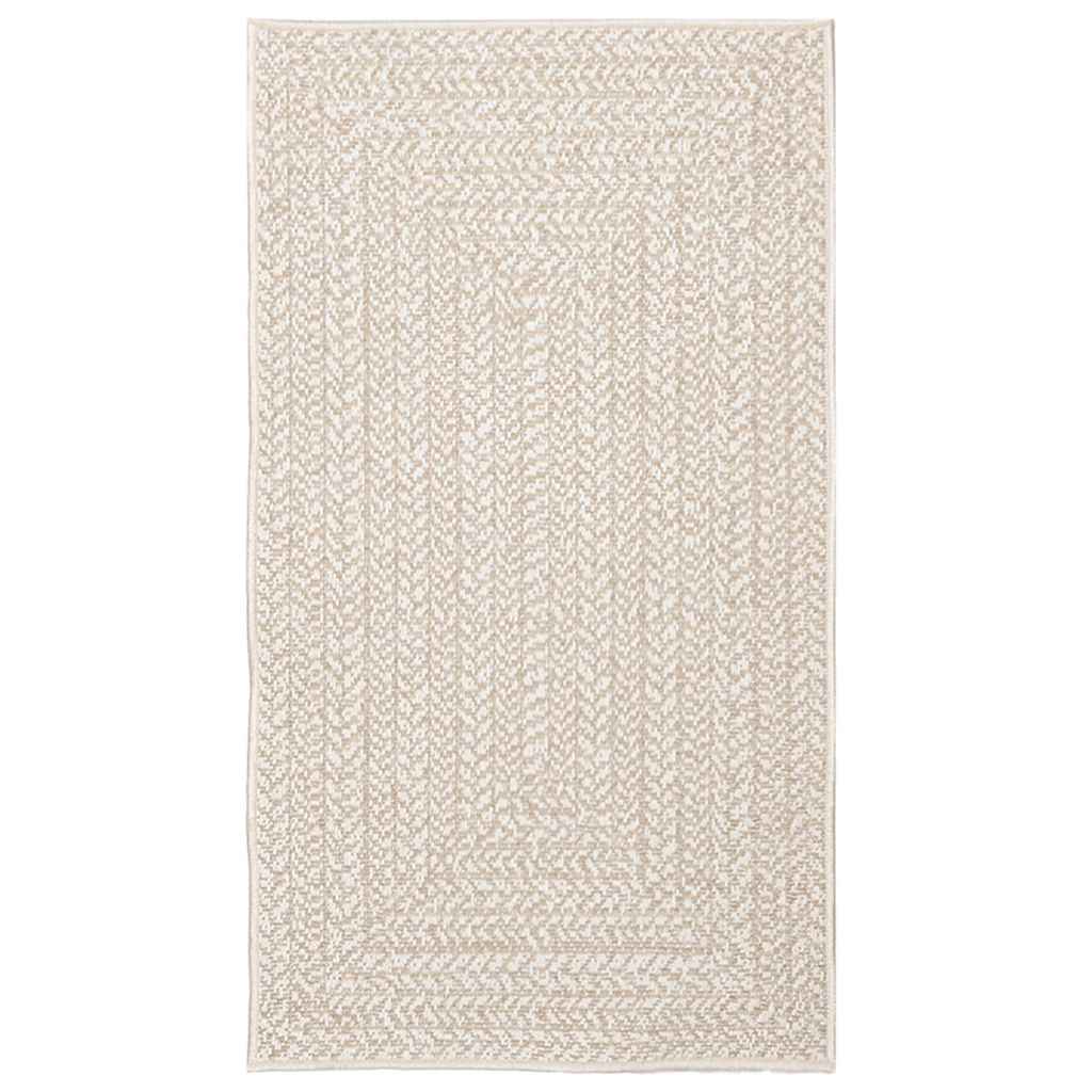 vidaXL Teppich ZIZUR Creme 60x110 cm Jute-Optik Indoor und Outdoor