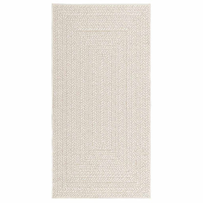 vidaXL Teppich ZIZUR Creme 80x150 cm Jute-Optik Indoor und Outdoor