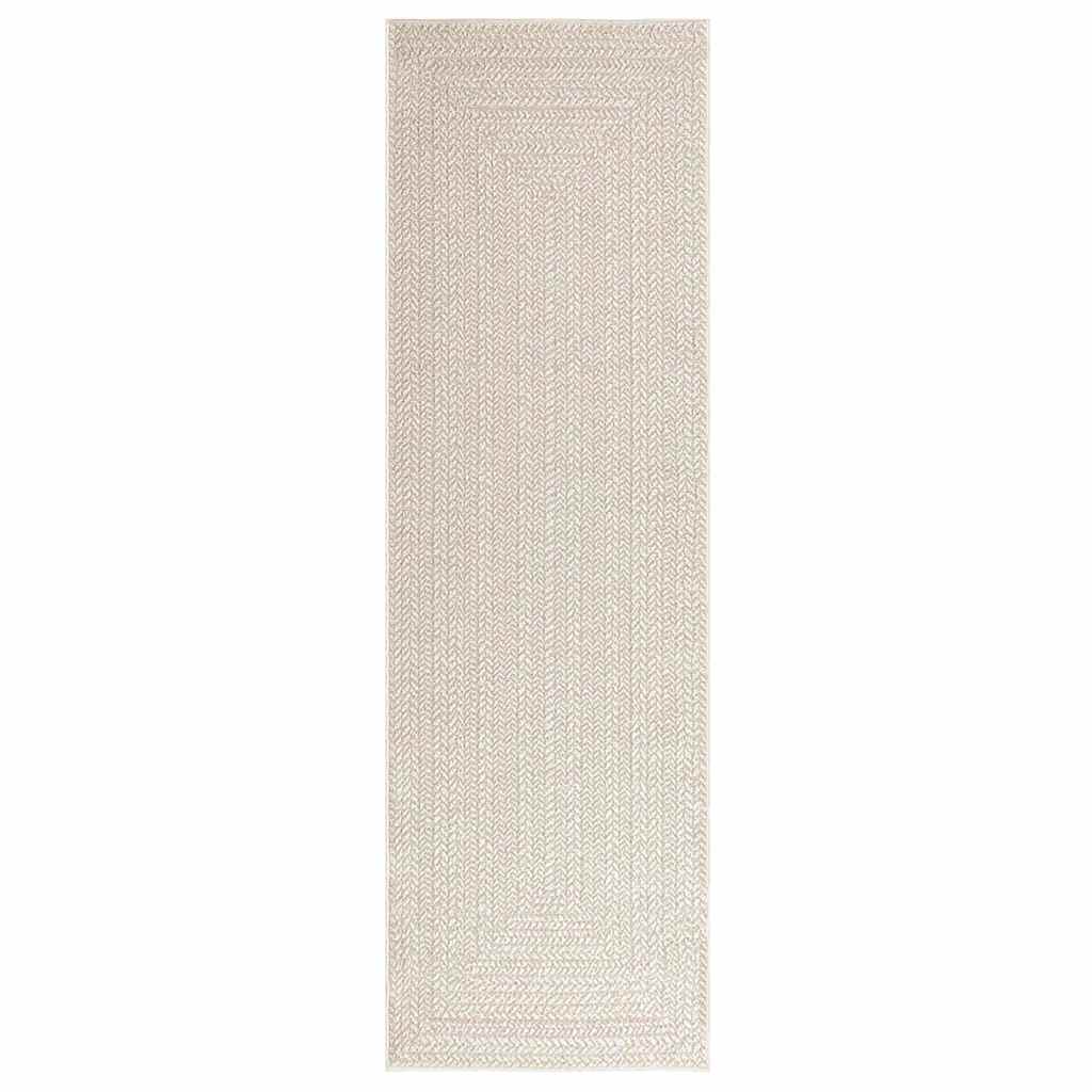 vidaXL Teppich ZIZUR Creme 80x250 cm Jute-Optik Indoor und Outdoor