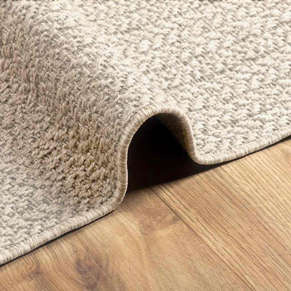 vidaXL Teppich ZIZUR Creme 120x120 cm Jute-Optik Indoor und Outdoor