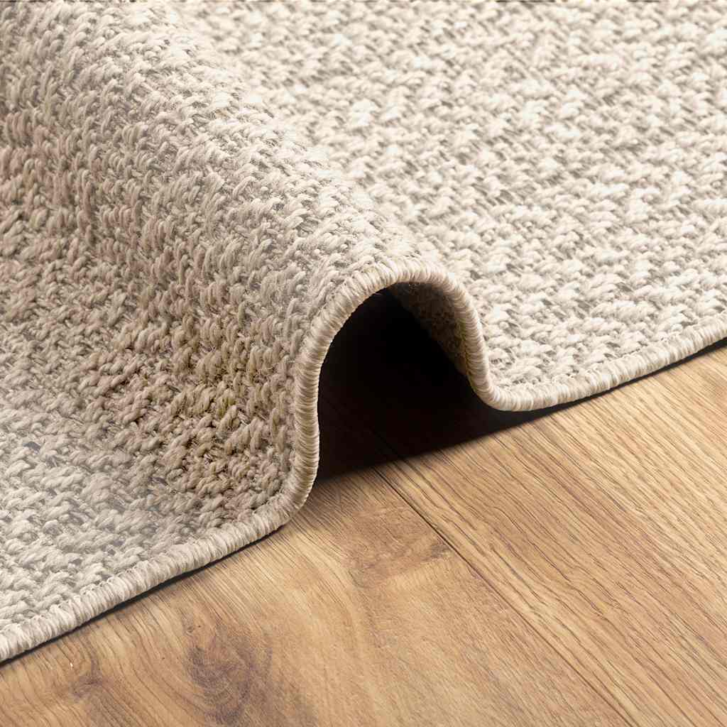 vidaXL Teppich ZIZUR Creme 120x170 cm Jute-Optik Indoor und Outdoor