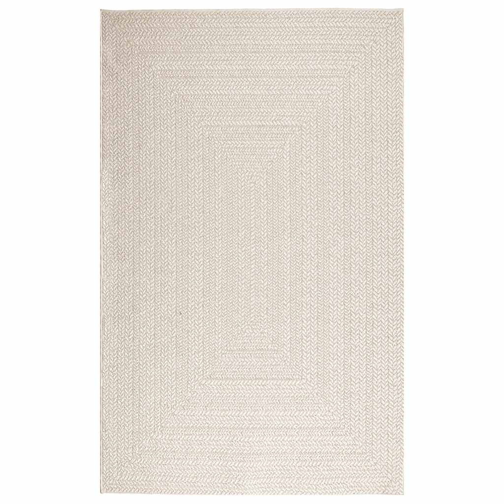 vidaXL Teppich ZIZUR Creme 160x230 cm Jute-Optik Indoor und Outdoor