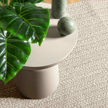 vidaXL Teppich ZIZUR Creme 200x200 cm Jute-Optik Indoor und Outdoor