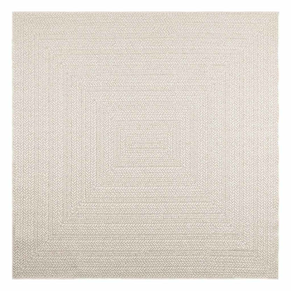vidaXL Teppich ZIZUR Creme 200x200 cm Jute-Optik Indoor und Outdoor