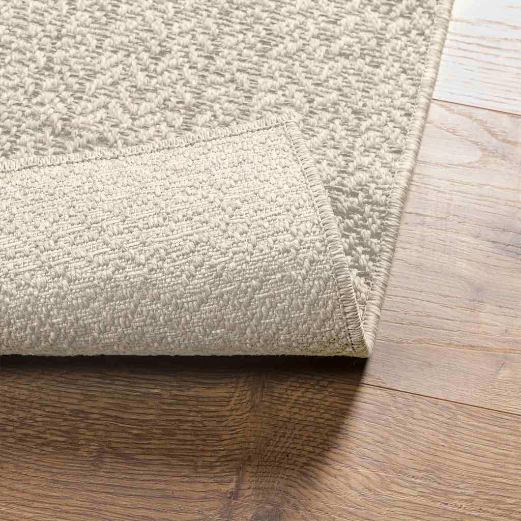 vidaXL Teppich ZIZUR Creme 200x200 cm Jute-Optik Indoor und Outdoor