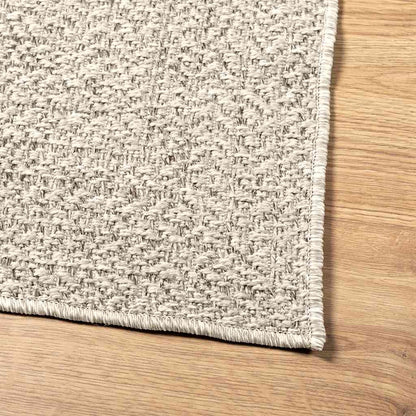 vidaXL Teppich ZIZUR Creme 200x200 cm Jute-Optik Indoor und Outdoor