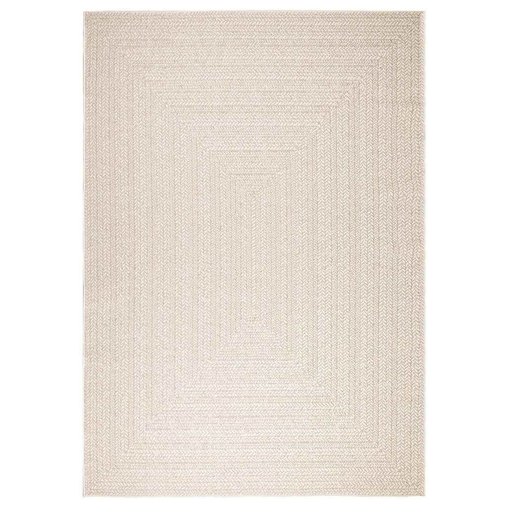 vidaXL Teppich ZIZUR Creme 200x290 cm Jute-Optik Indoor und Outdoor