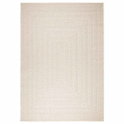 vidaXL Teppich ZIZUR Creme 200x290 cm Jute-Optik Indoor und Outdoor
