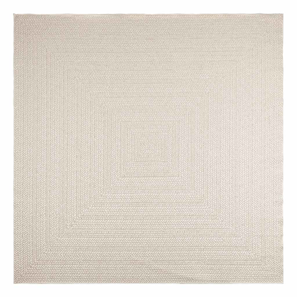 vidaXL Teppich ZIZUR Creme 240x240 cm Jute-Optik Indoor und Outdoor
